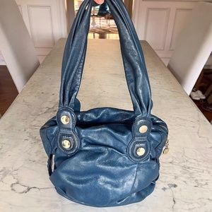 Gustto Blue Leather Bag